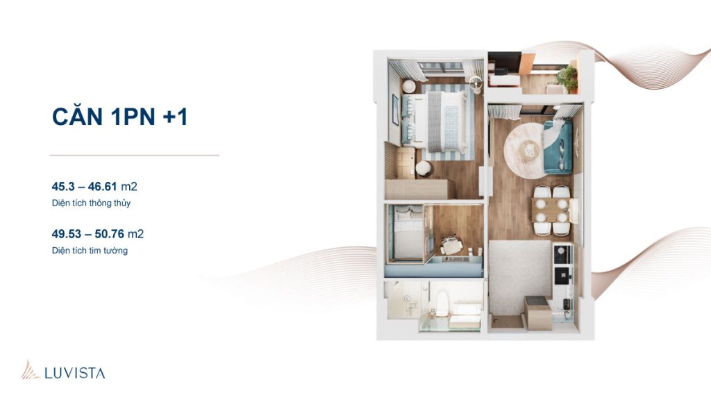 layout căn 1pn+ dự án luvista quy nhơn