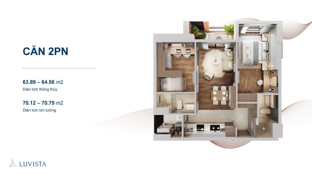 layout căn 2pn dự án luvista quy nhơn
