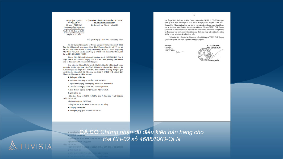 Pháp lý dự án Luvista Quy Nhơn